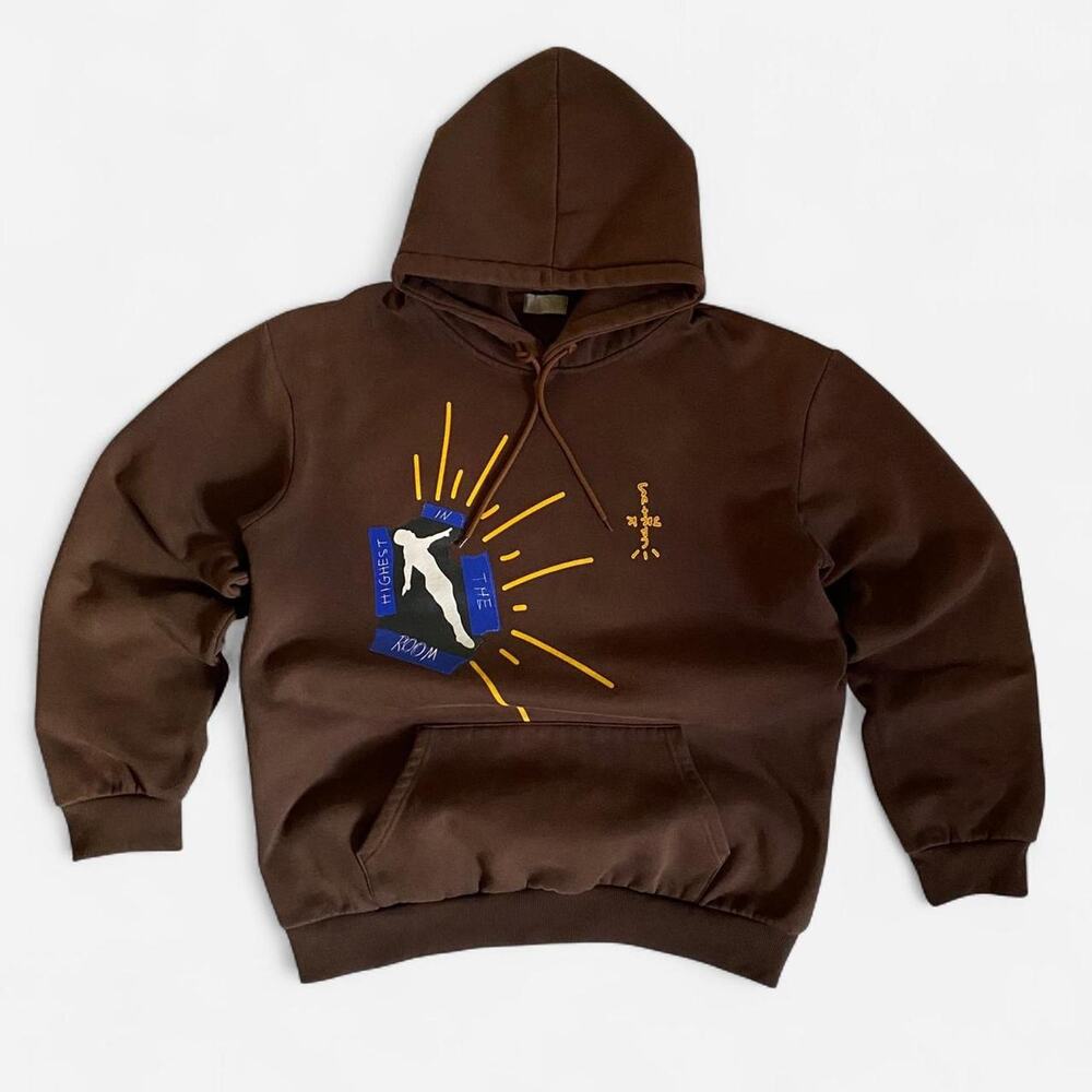 Brown Travis Scott Highest In The Room Not For Decoding Hoodie - size xxl